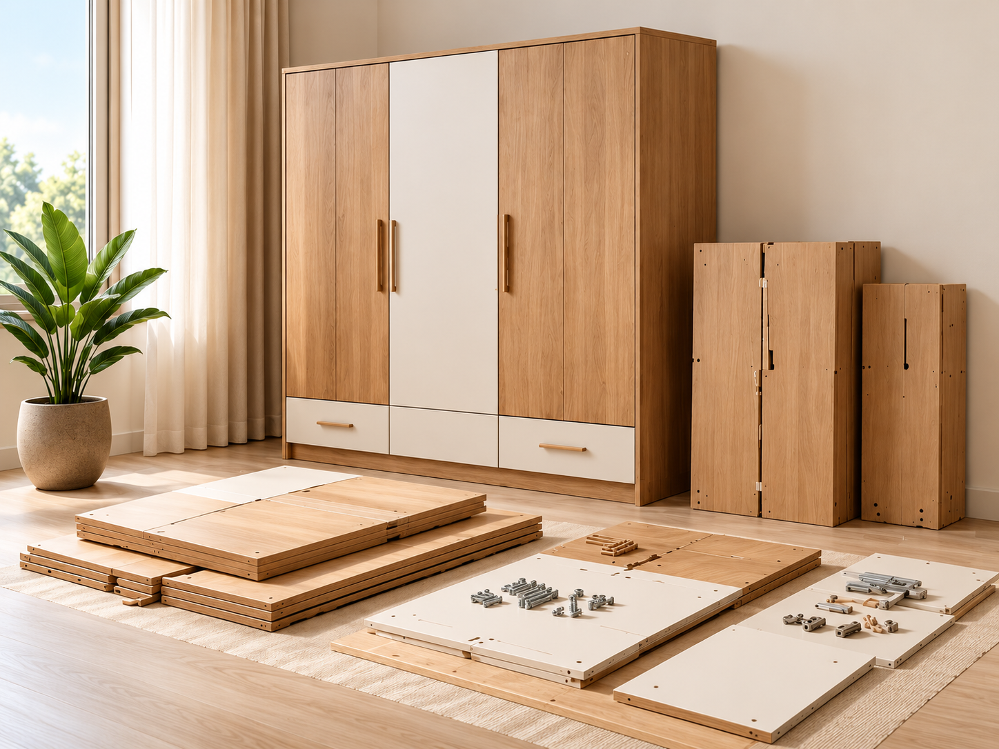 Ready-to-assemble furniture design and flat pack components